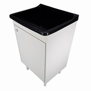 01 gabinete mdf branco 53cm tanque plastico 34l