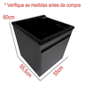 02 gabinete mdf chumbo 54cm suspenso com tanque stilo fibra frontal 40l