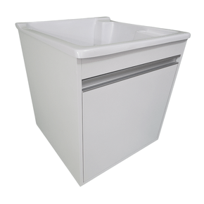 15 gabinete mdf 54cm suspenso com tanque stilo fibra frontal 40l tanque cinza