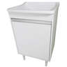 18 tanque de lavanderia plastico 34l com gabinete mdf 53cm puxador perfil