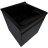 01 tanque de lavar fibra 40l com gabinete mdf preto de parede 54cm base torneira de mesa
