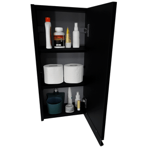 02 armario aereo estreito 30cm para banheiro cozinha lavanderia preto direita
