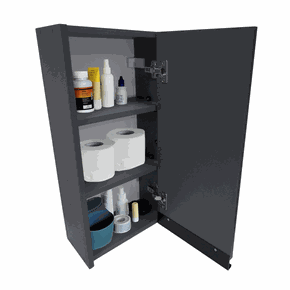 03 armario aereo estreito 30cm para banheiro cozinha lavanderia preto direita