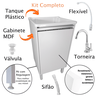23 tanque de lavanderia plastico 26l com gabinete mdf incluso torneira de bancada
