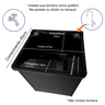 06 tanque plastico 26l com gabinete mdf de parede preto puxador perfil para torneira de bancada