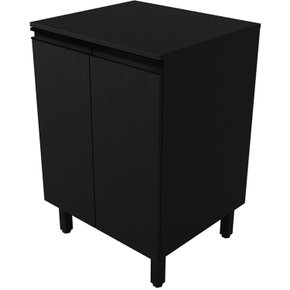 07 balcao multiuso 60 cm em mdf amplo espaco com puxador perfil preto