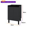 07 gabinete 56cm mdf de cor preto