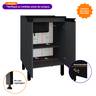 08 gabinete 56cm mdf de cor preto