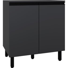 02 balcao multiuso branco 80 cm amplo espaco em mdf para cozinha lavanderia cinza escuro